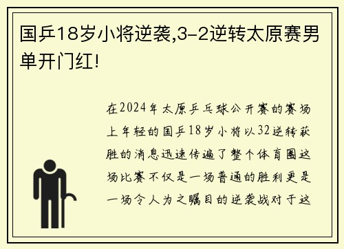 国乒18岁小将逆袭,3-2逆转太原赛男单开门红!